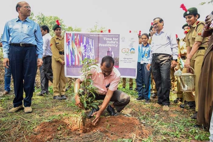 Plantation of tree for G-20 jan Bhagidari events