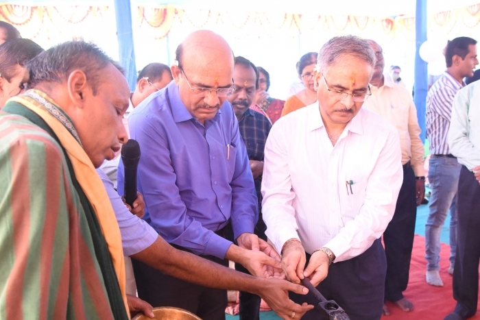 Laying the Foundation Stone of Pre-School Block _ Language Lab