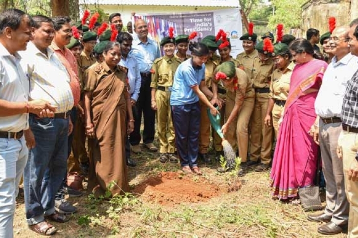 Plantation of tree for G-20 jan Bhagidari events