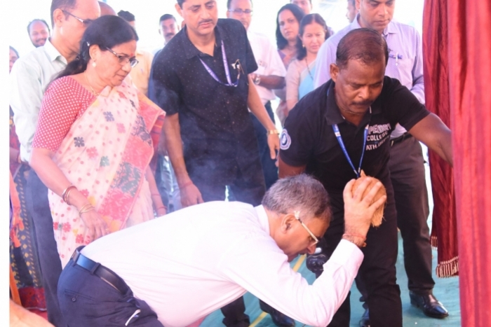 Laying the Foundation Stone of Pre-School Block _ Language Lab