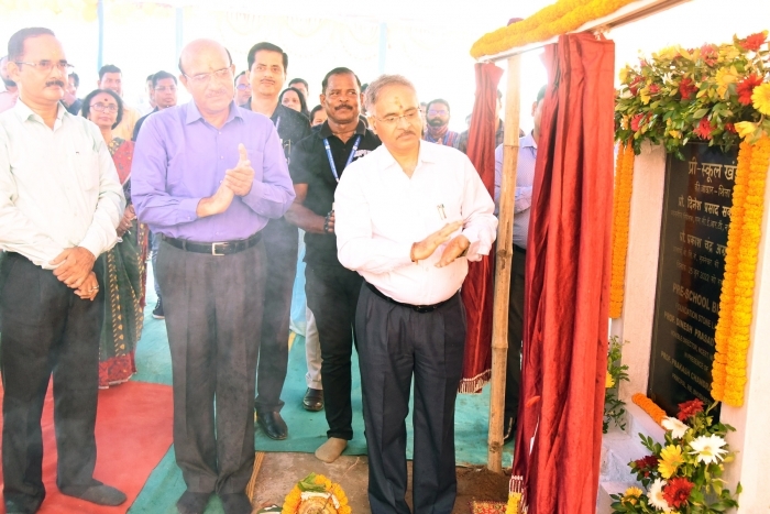 Laying the Foundation Stone of Pre-School Block _ Language Lab