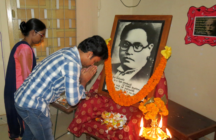 The 127th Birth Anniversary of Dr.B.R.Ambedkar celebrated by lighting the lamp by the honourable Director of NCERT, Dr. H.K.Senapati