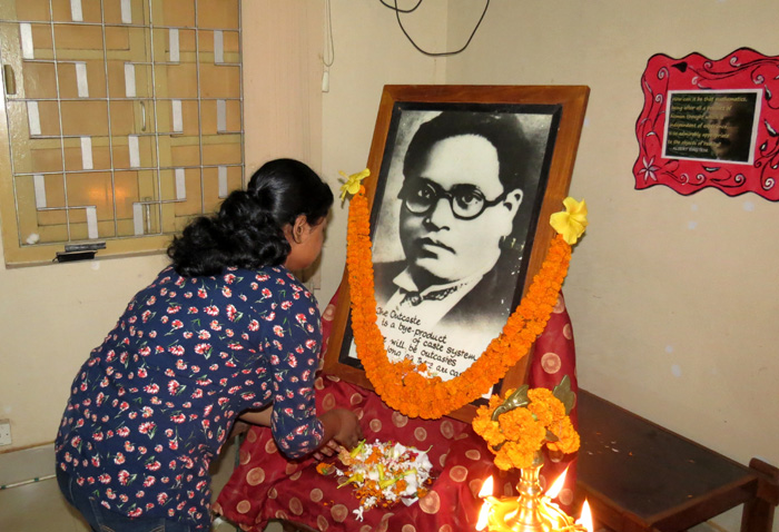 The 127th Birth Anniversary of Dr.B.R.Ambedkar celebrated by lighting the lamp by the honourable Director of NCERT, Dr. H.K.Senapati