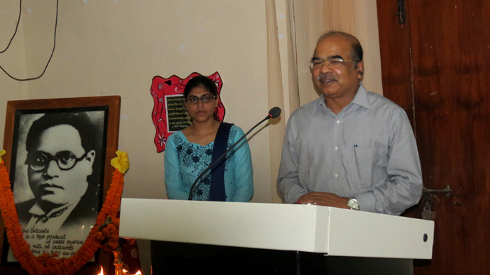 The 127th Birth Anniversary of Dr.B.R.Ambedkar celebrated by lighting the lamp by the honourable Director of NCERT, Dr. H.K.Senapati